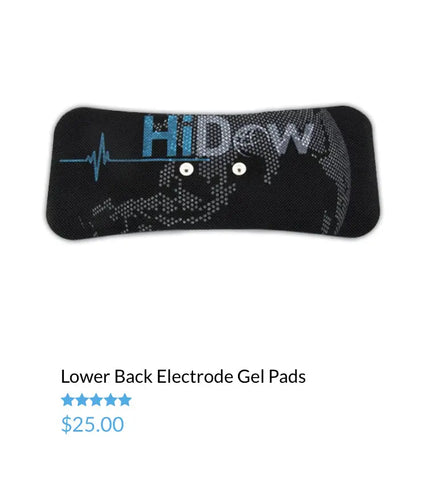 HiDow Lower Back Electrode Gel Pad for TENS/EMS/Microcurrent Electrotherapy Devices -  TrueStim BC Pain Relief Devices